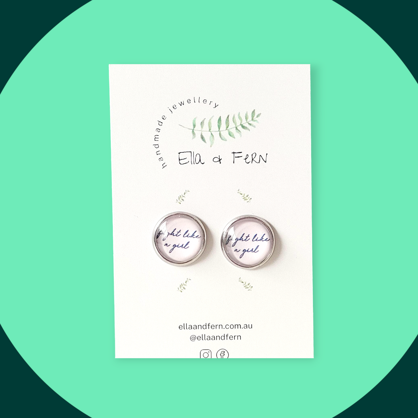 Fight Like A Girl Pop Stud Earrings