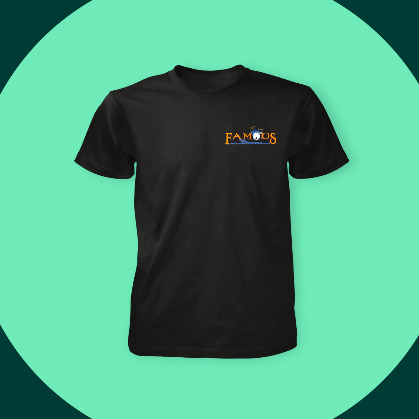 Famous Drums - Music Ringspun Cotton Graphic T-Shirt