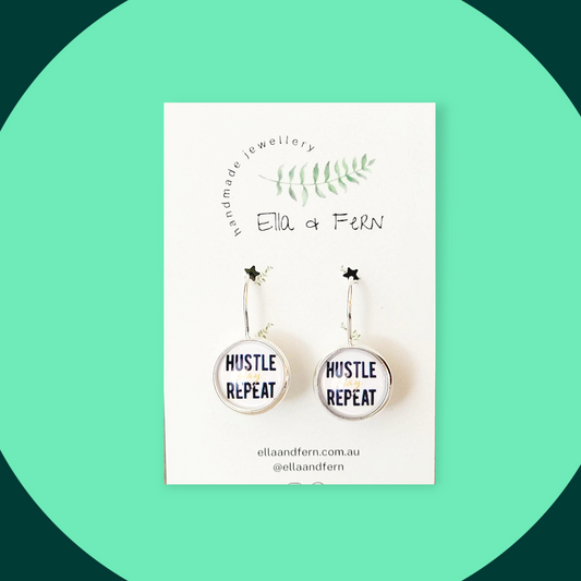 Hustle Slay Repeat Lever Back Earrings