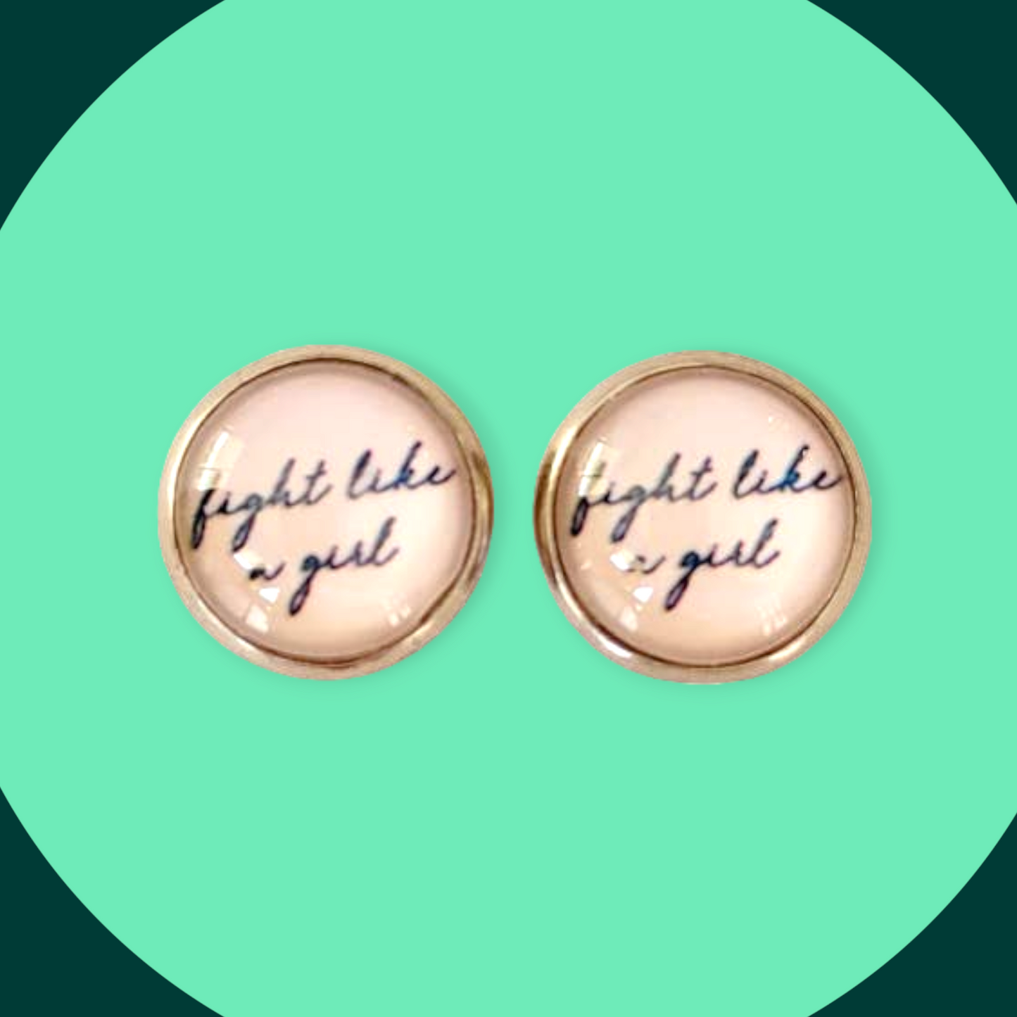 Fight Like A Girl Pop Stud Earrings