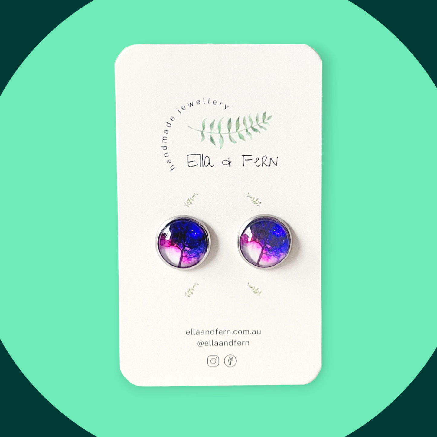 Midnight Trees Pop Stud Earrings