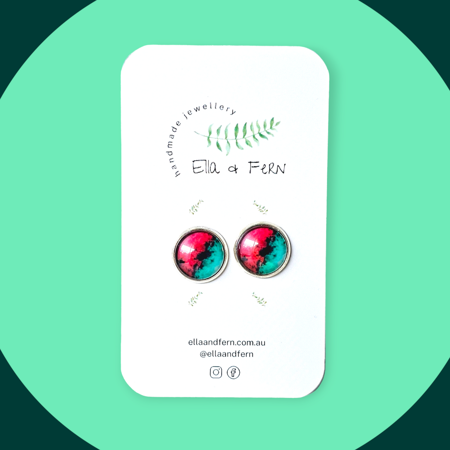 Oceans of Red Pop Stud Earrings